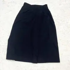 earth music&ecology プレミアム M 黒 きれいめ膝丈スカート