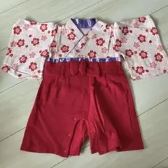 袴 ロンパース 80 花柄 子供 キッズ ベビー 女の子 お食い初め 正月