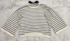 earth music&ecology 薄手ニット 春服リボン ボーダー アース