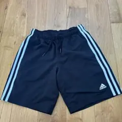 adidas ブラック ハーフパンツ 3本ライン150