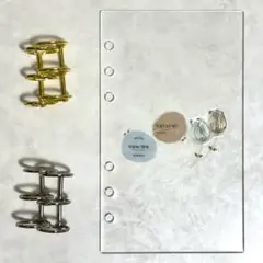 ✨くー☆ 様専用✨A6 アクリルレジンバインダー　リング付き　韓国　貯金
