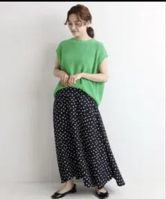 IENA ノースリーブ プルオーバー グリーン リネン ニットベストのサムネイル