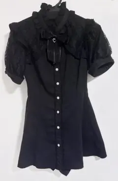 Metamorphoseブラックドット柄フリルブラウス 半袖 | Mercari