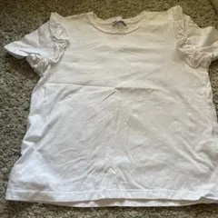 ZARA フリル付きホワイトTシャツ M