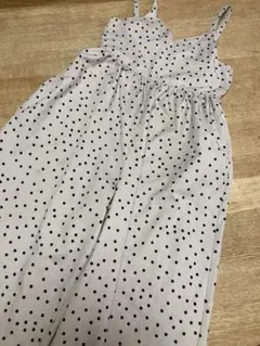 GU 水玉オーバーオール　ベージュ　140