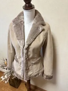 ペイトンプレイス ファー付き ウールコート ベージュ 9号 M 2WAY 
