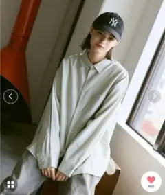 フラネ　ルーズレギュラーカラーシャツ　長袖