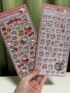 「ハローキティ ぷっくりシール 立体 ボンボンドロップ 2枚セット 」