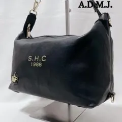 A.D.M.J. ワンショルダーバッグ レザー クラッチ　レザー ゴールド金具