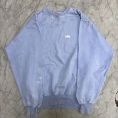 ライトブルー トレーナー クマ刺繍