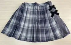 【メゾピアノ】チェックプリーツ ラップキュロットスカート130