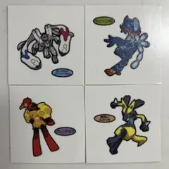 黄色いルカリオ　グレンアルマ　ポケモンパン　デコキャラシール　215弾　4枚