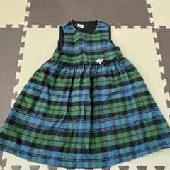 〈値下げ〉familiar チェック柄 ジャンバースカート 110