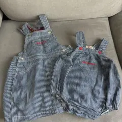 【おそろい】ミキハウス ジャンパースカート L ロンパースS