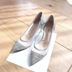 美品✨DIANA ポインテッドトゥパンプス　シルバー　グリッター 22.5cm