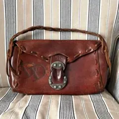 ビンテージブラウンレザー ハンドバッグ