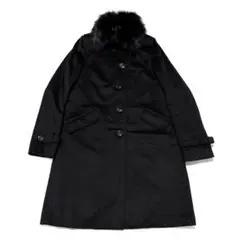 RULE カシミヤ100％ フォックスファー襟 コート 袖ベルト LL 黒