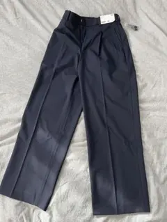 UNIQLO ネイビー タックワイドパンツ S