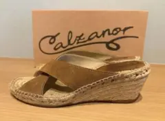 Calzanor カルザノール スエード サンダル キャメル 37のサムネイル