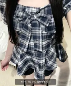 新品　kerry グリッターチェックトップス