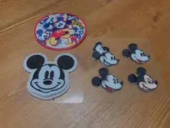 ミッキーマウス 刺繍ワッペン 6点セット