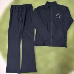 未使用 セットアップ Mサイズ 部屋着 上下組 黒 スウェット