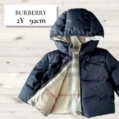 【美品】バーバリー／リバーシブル ダウンジャケット ブラック×ノバチェック