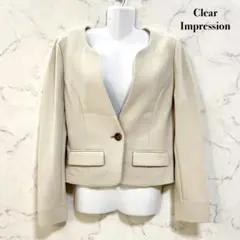 Clear Impression ノーカラージャケット ベージュのサムネイル