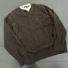 TOMMY HILFIGER ブラウン Vネック セーター M