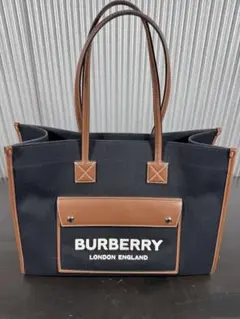 BURBERRY バーバリー トートバッグ 黒 キャンバス メンズ レディース