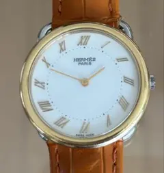 Hermes エルメス アルソー メンズ 腕時計 QZ 2針 ホワイト文字盤のサムネイル