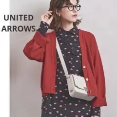新品★手洗可 Vネックカーディガン レッドUNITED ARROWS¥19800