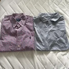 140cm男児ラルフローレン長袖シャツ&vineyard vines半袖ポロ