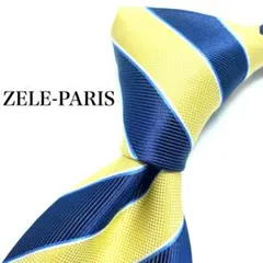 【極美品】ZELE-PARIS ネクタイ ストライプ柄 イエロー お洒落のサムネイル