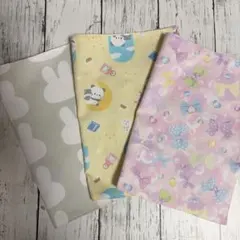 うさぎ くま カフェ 25×35 ランチョンマット 裏地なし 3枚
