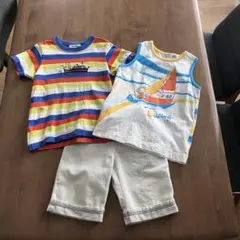 ファミリア 春夏 男の子 半袖Tシャツ ハーフパンツ 120cm 3点セット