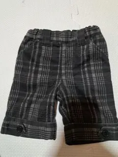 グレー系チェック柄 半ズボン 80cm