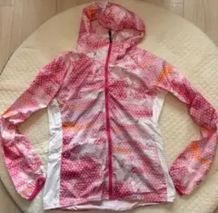 ウィンドブレーカー フード付き ピンク ドット柄