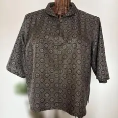 アンティーク　大島紬　リメイクブラウス　ハンドメイド