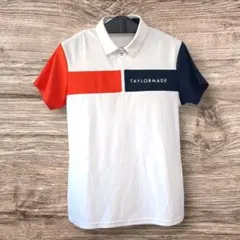 【美品】テーラーメイド ゴルフ ハーフジップ ポロシャツ トリコロールメンズM