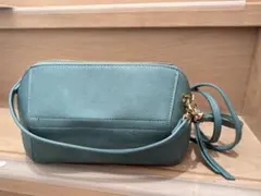 青緑色 合成皮革 ショルダーバッグ