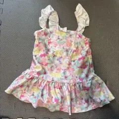 花柄フリルワンピース水着 100cm