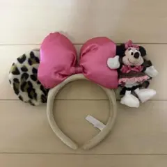 ミニーちゃん　ヒョウ柄カチューシャ