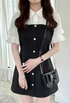 GRL　レイヤード風シャツミニワンピース[tg722]