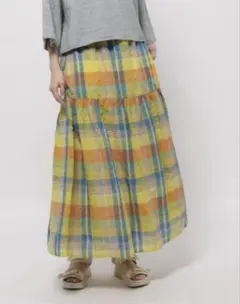 niko and ... マルチカラー チェック フレアスカート
