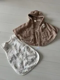 【美品】gelato pique スリーパー（F）&ポンチョ（80〜90）セット