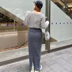 CIAOPANIC TYPY リブスカート　グレー 　サイズM