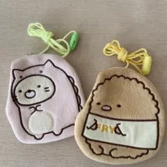 すみっコぐらし　がまぐちポシェット　とんかつ　ねこ　2点セット
