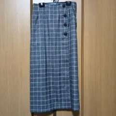グレー チェック柄 タイトスカート ひざ丈のサムネイル