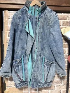 WEATHERED Blues デニムジャケット メンズ 裏地柄 古着